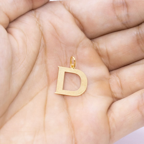 Pingente Letra D Em Ouro Amarelo