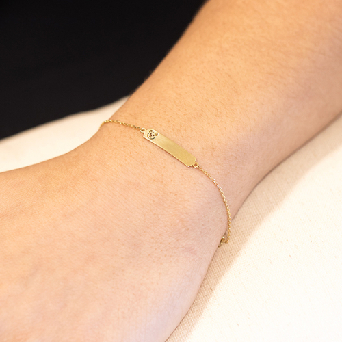 Pulseira Cadeado Em Ouro Amarelo Maciça 14cm 