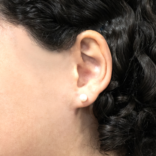 Brinco Em Ouro Amarelo Com 2 Pérola 