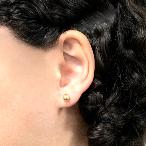 Brinco Bola Em Ouro Amarelo 