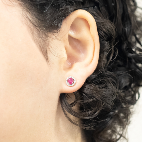 Brinco Fianda Em Ouro Com 2 Pedras 