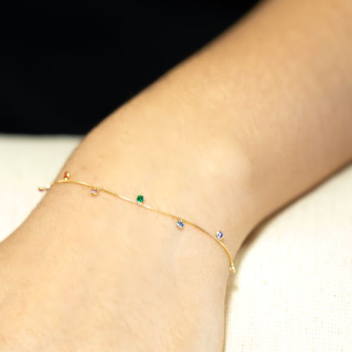 Pulseira Dambete Em Ouro Amarelo 18cm 
