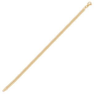 Pulseira Lacraia Em Ouro Amarelo Oca 19cm 