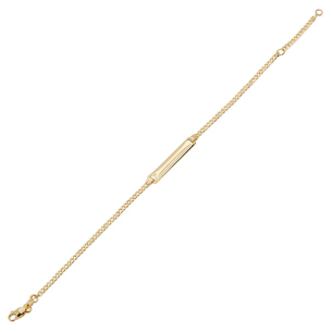 Pulseira Groumet Em Ouro Amarelo Oca 16cm 