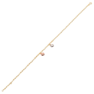 Pulseira Elo Portugu&ecirc;s Em Ouro Tricolor Oca 25cm 