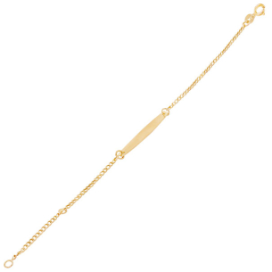 Pulseira Groumet Em Ouro Amarelo Oca 15cm 