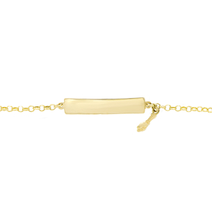Pulseira Chapas Em Ouro Amarelo Maciça 14cm