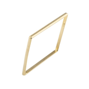 Anel Quadrado Polido Em Ouro Amarelo 1.00mm