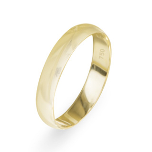 Aliança Polido Em Ouro Amarelo 3.60mm