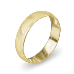 Aliança Anatomica Em Ouro Amarelo 4.00mm