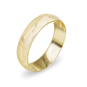 Aliança Anatomica Em Ouro Amarelo 5.00mm