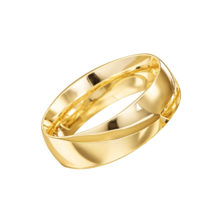 Aliança Anatomica Em Ouro Amarelo 6.00mm