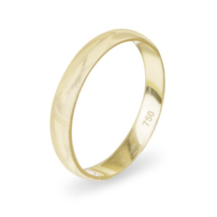 Aliança Anatomica Em Ouro Amarelo 3.00mm