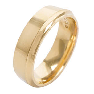 Aliança Anatomica Em Ouro Amarelo 6.50mm