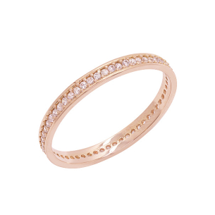 Aliança Inteira Em Ouro Branco 2.00mm Com Zircônia Branca