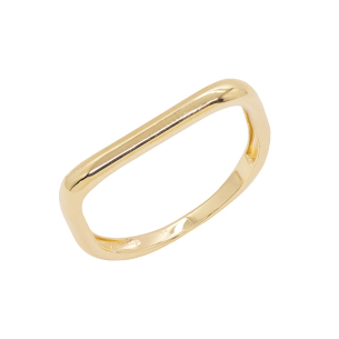 Anel Quadrado Polido Em Ouro Amarelo