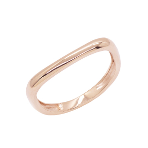 Anel Quadrado Polido Em Ouro Rosé