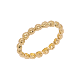 Anel Bolinhas M Em Ouro Amarelo