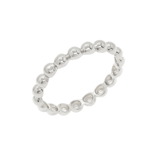 Anel Bolinhas M Em Ouro Branco