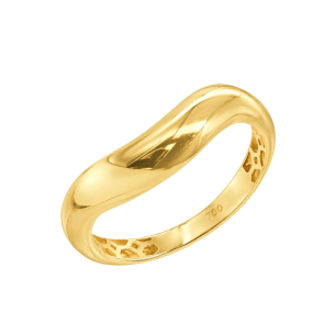 Anel Onda Bojuda Em Ouro Rosé