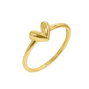 Anel Coração M Em Ouro Amarelo