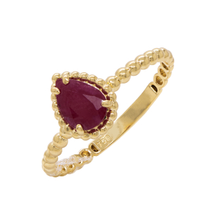 Anel La Sphere Em Ouro Amarelo  Com 1 Rubi  Gota 10