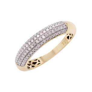 Anel Aparador Em Ouro Bicolor Com 78 Diamantes Redondo