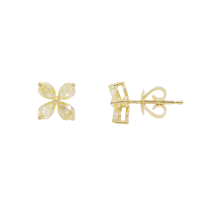 Brinco Fancy Em Ouro Amarelo  Com 8 Diamantes Fancys Yellows  Gota  0.97ct 