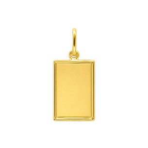 Pingente Placa  Em Ouro Amarelo 