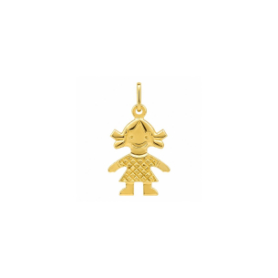 Pingente Menina P Em Ouro Amarelo