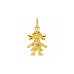 Pingente Menina M Em Ouro Amarelo