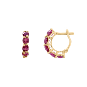 Piercing Argola Em Ouro Amarelo  Com 5 Rubis 
