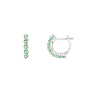 Piercing Argola Em Ouro Branco Com 6 Esmeraldas