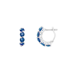 Piercing Argola Em Ouro Branco Com 5 Safiras Azuis