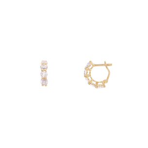 Piercing  Em Ouro Amarelo Com 5 Diamantes 