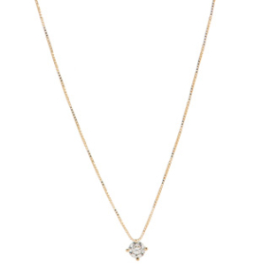Gargantilha Ponto De Luz Em Ouro Amarelo 45cm Com 1 Diamante Redondo 0.20ct