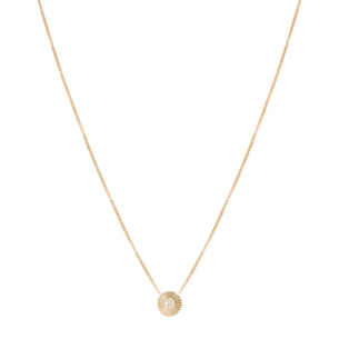 Gargantilha Ponto De Luz Em Ouro Amarelo 45cm Com 1 Diamante Redondo 0.02ct 