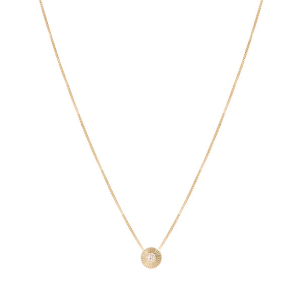 Gargantilha Ponto De Luz Em Ouro Amarelo 45cm Com 1 Diamante Redondo 0.04ct