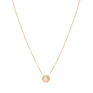 Gargantilha Ponto De Luz Em Ouro Amarelo 45cm Com 1 Diamante Redondo 0.06ct