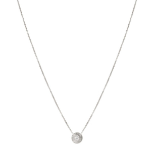 Gargantilha Ponto De Luz Em Ouro Branco 45cm Com 1 Diamante Redondo 0.02ct