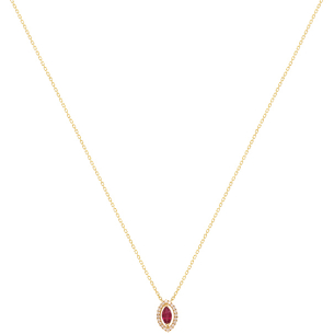Gargantilha Fianda Em Ouro Amarelo 45cm Com 1 Rubi Navete