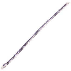 Pulseira Riviera Em Ouro Branco 16cm Com 58 Safiras Azuis 