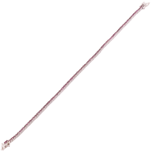 Pulseira Riviera Em Ouro Branco 18cm  Com 93 Rubis 