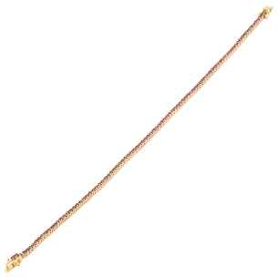 Pulseira Riviera Em Ouro Amarelo 18cm Com 93 Rubis