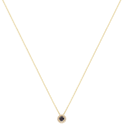Gargantilha Fianda Em Ouro Amarelo 45cm Com 1 Safira Azul Redondo 