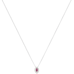 Gargantilha Fianda Em Ouro Branco 45cm Com 1 Rubi Navete