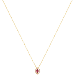 Gargantilha Fianda Em Ouro Amarelo 45cm Com 1 Rubi Navete